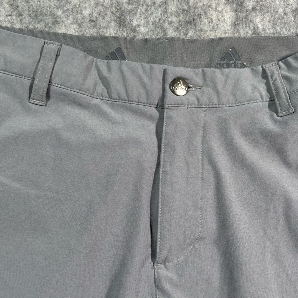 Adidas Mens Gray PrimeGreen Flat Front 10in Inseam Shorts Size 30 - Picture 8 of 14